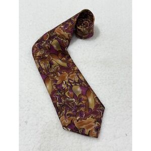 MBC Men's Necktie Silk Italy Made Foxes‎ Patterned Brown Purple Elegant
